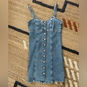Denim button front dress
